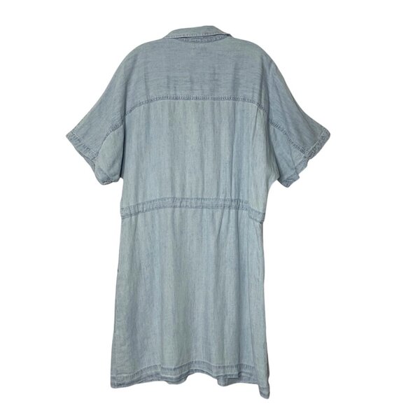Faherty Tried & True Chambray Oakley Dress Arctic Sea Wash Women’s Size Large - Picture 2 of 8